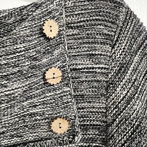 Habitat Gray Shawl Neck Knit Sweater Tunic Top Size S Cotton Heathered Slouchy - Picture 4 of 8